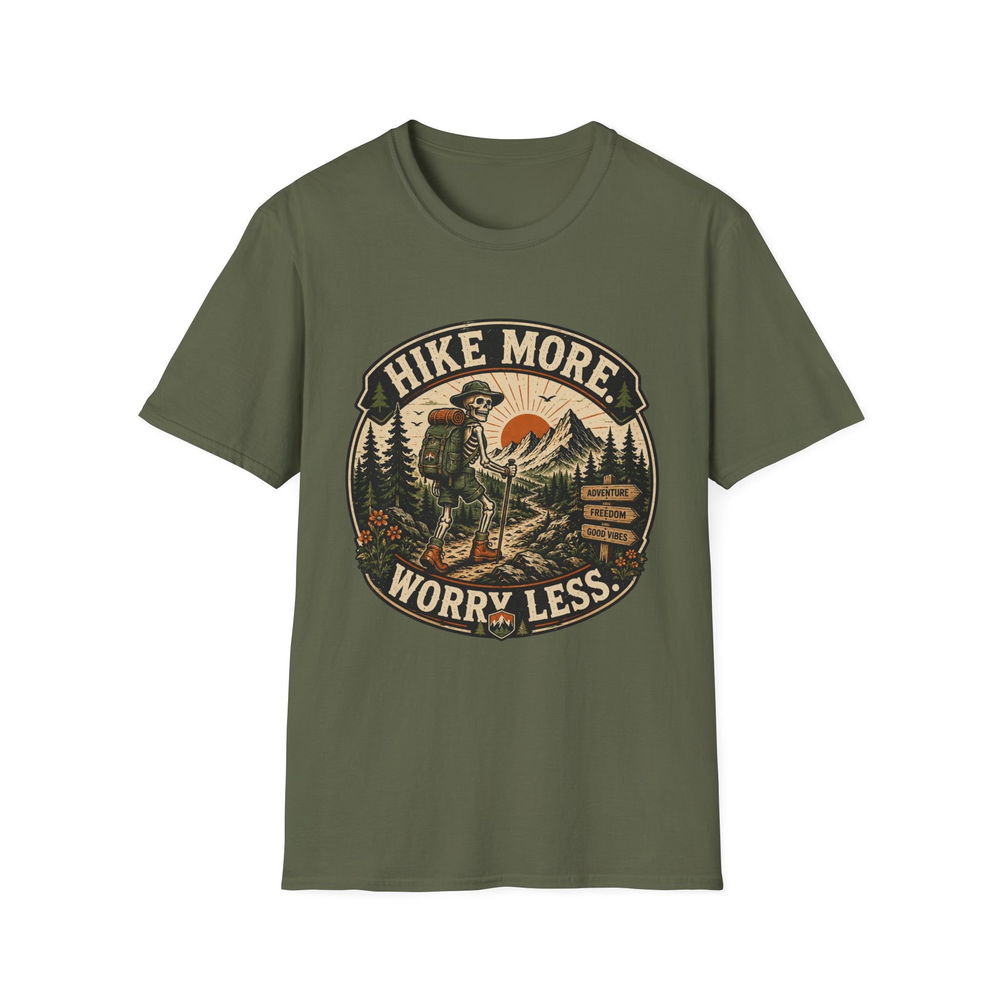 Hike More Worry Less Skeleton