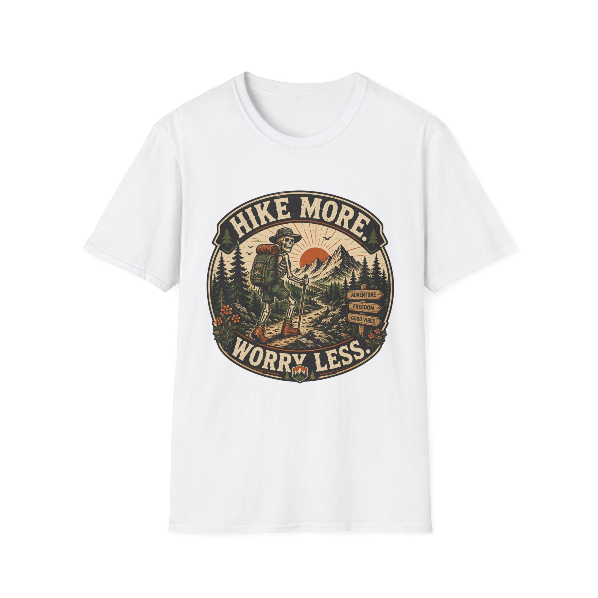 Hike More Worry Less Skeleton