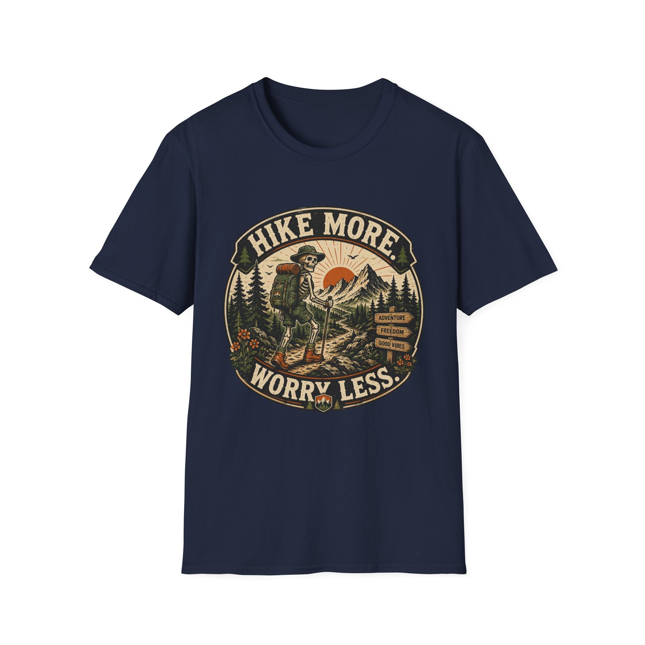 Hike More Worry Less Skeleton