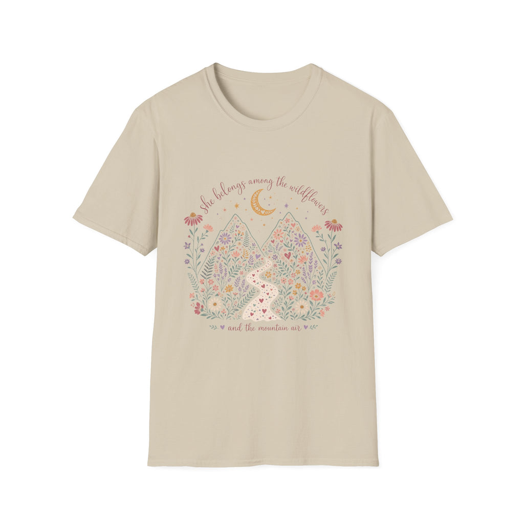 She Belongs Among the Wildflowers and the Mountain Air T-Shirt