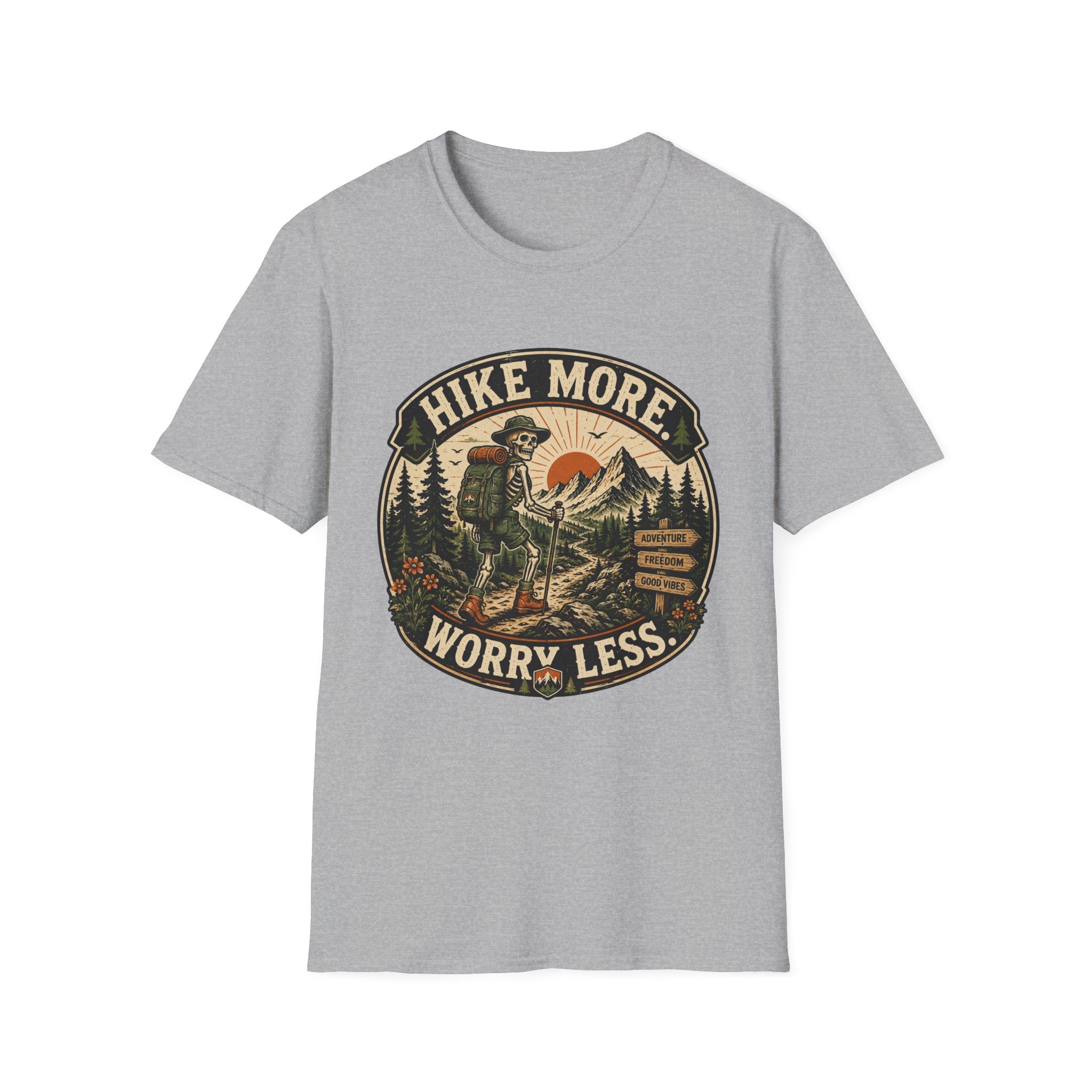 Hike More Worry Less Skeleton